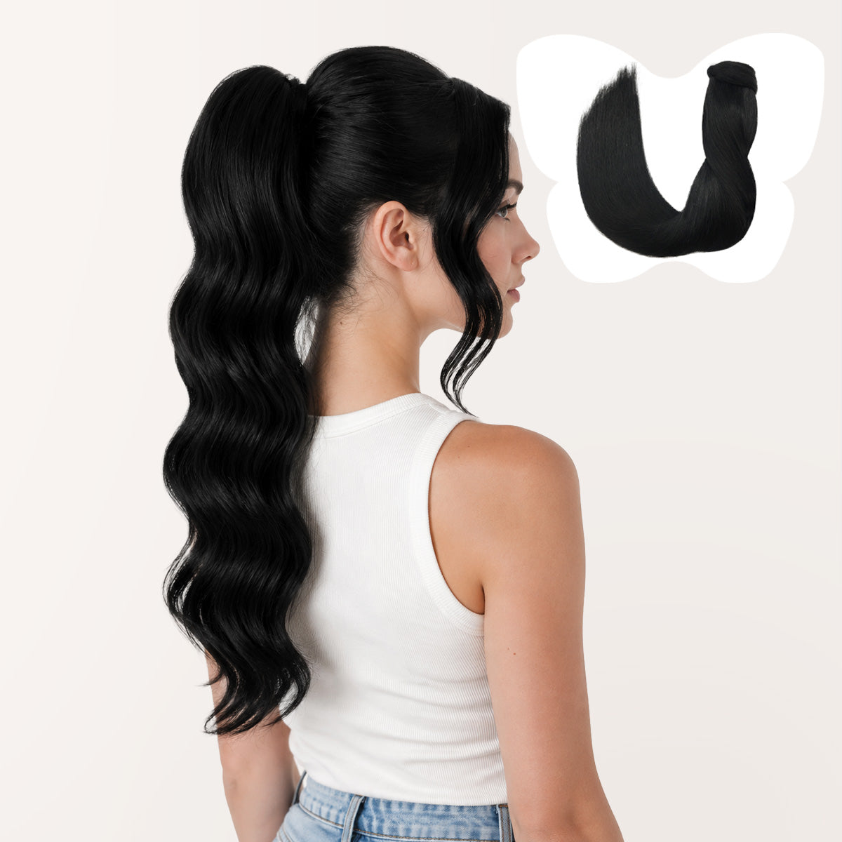 Jet Black (1) Ponytail