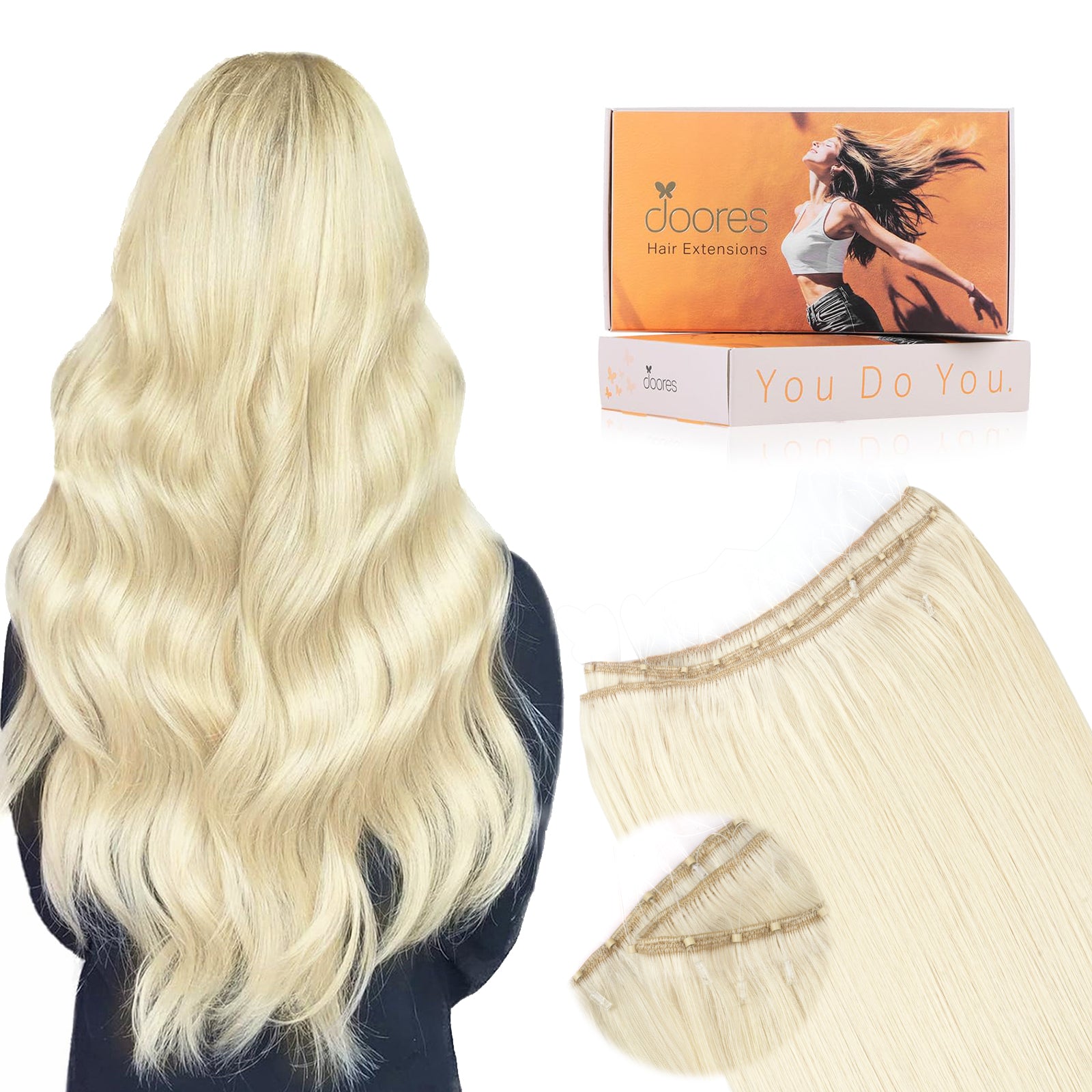 Platinum Blonde (60A)Micro Ring Classic Weft Hair Extension