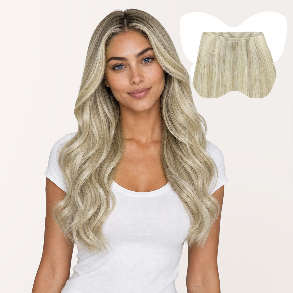 Ash Blonde / Platinum Blonde Highlights (17A/60A) Sew In Weft Hair Extensions