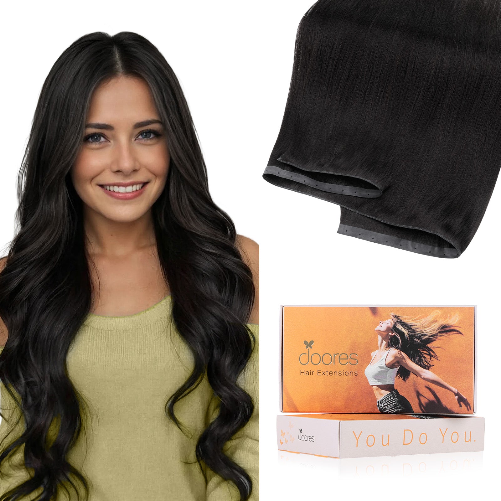 Genius Invisible Butterfly Weft Hair Extension-#1