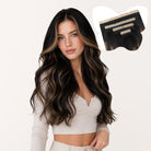 Natural Black / Chestnut Brown Balayge (1B/6/1B) Remy Tape-In