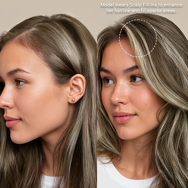 doores-Light Brown / Medium Blonde Highlights (8B/60B) Scalp Hair Fill-Ins(30-39g)