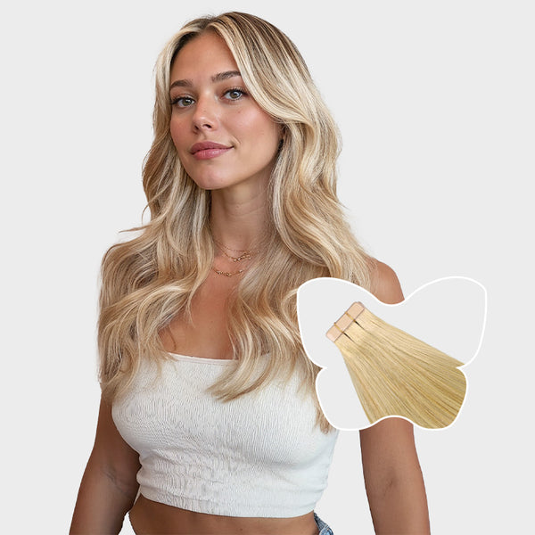 ✨ 4 22” #18-613 bleach BLONDE HUMAN HAIR TAPE INS ✨ 4 22” #18-613 bleach BLONDE HUMAN HAIR TAPE INS main image 4