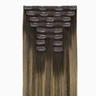 Classic Chocolate Brown / Caramel Blonde Balayage (4/27/4) Clip-Ins